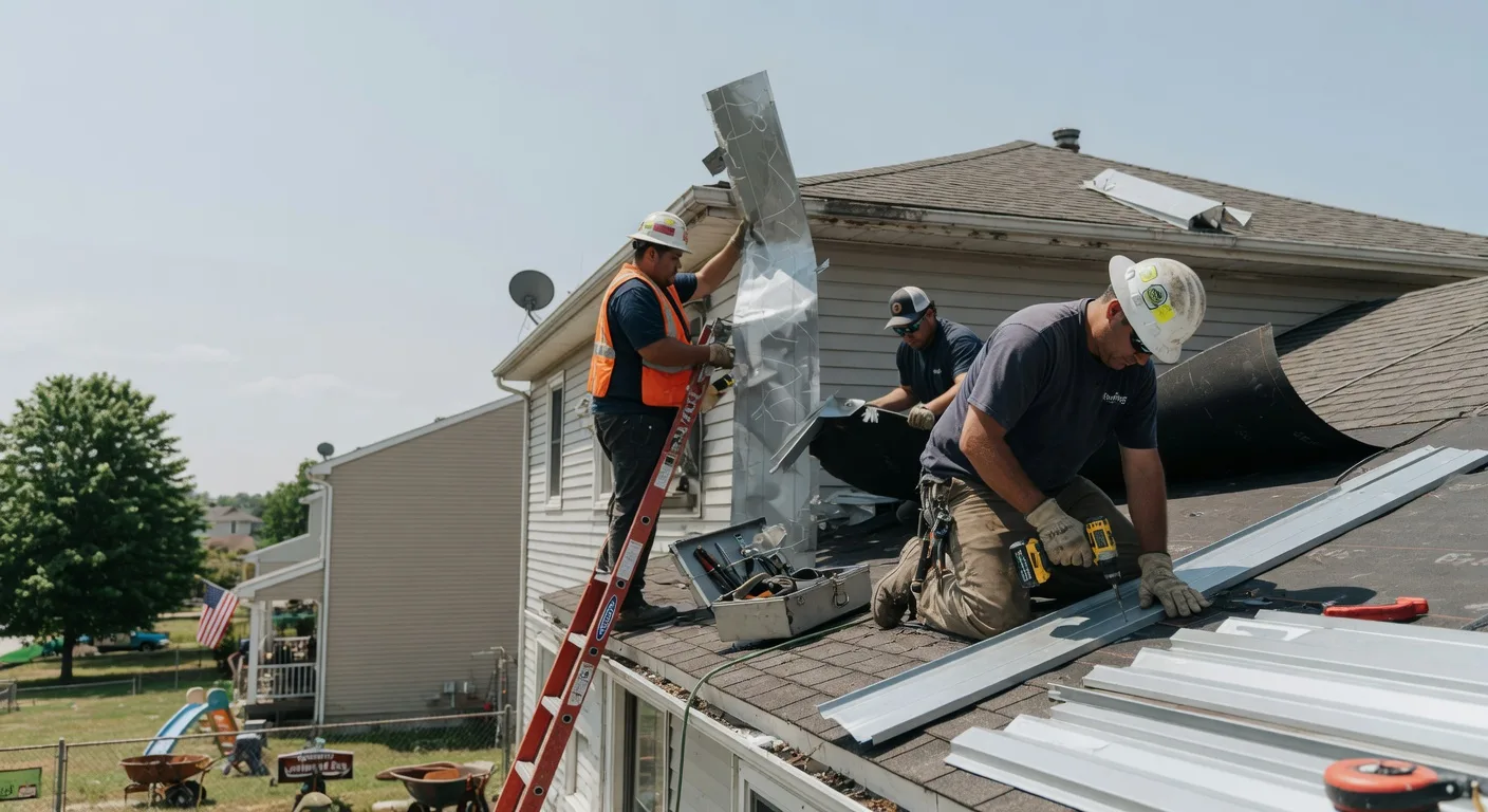 Storm Damage Metal Roof Repair in Oakland Mills, PA